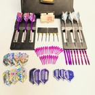 Vtg 146 Pcs Airmaster 6 Dart Set Case Extra Flights Shafts Points  Plastic Steel