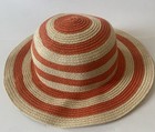 Vintage 09   baby Gap Unisex Sun Hat   Natural And Orange Straw Cotton Lined S m