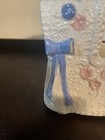 Vintage Ceramic Baby Cradle Planter Keepsake Pastel Pink Blue White And Yellow
