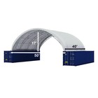 Fortified 50x40x17ft Shipping Container Shelter  18 Oz Pvc  Cover   Double Truss