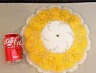 Vintage 1940s Ruffled Butterflies   Flowers Yellow 13  Ceiling Light Glass Shade