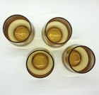 Set Of 4 Vtg Libbey Tempo Amber Juice Glass Mid Century Modern Retro 1960s 