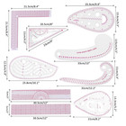 Fashion Clear Metric Sewing Ruler Set french Curve Pattern Rulers For Beginners 