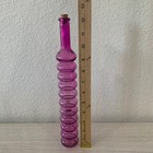 Purple Glass Tall Bubble Bottle Cork Top Accent Art Decor Unique Girly