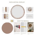 32  Wooden Round Mirrors For Wall Decor  Farmhouse Rustic Large Mirror With W   