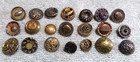 21 Vintage Antique Metal Picture Buttons Floral  13