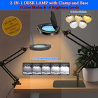 15x Magnifying Glass Desk Lamp With Clamp And Base  Real Glass Lens  84 Leds  5