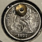 1877 Seated Dime Love Token - Initials    wkl    - Silver Dime