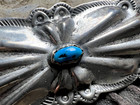 Vintage Turquoise Butterfly Concho Hair Barrette Sterling Navajo Fred Harvey 2 