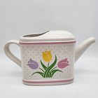 Vintage 80s Teleflora Planter Vase Spring Tulip Ceramic Tea Pot Retro Cottage