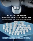 72pcs Hydraulic Hose Cap And Plug Kit Jic Cap And Plug Assortment Kit  37   Flare