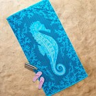 Home Essentials coastal Seahorse Striped Beach Towel  Cotton-blend