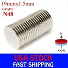 Lot 19x1 5mm N48 Round Disc Neodymium Mini Fridge Magnets Rare Earth 3 4 1 16mm