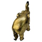 Vintage Hand Carve Wood Elephant Vintage Gold Handmade Statue Sculpture Figurine