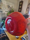 Amberina red Polka Italian Empoli Style Vintage Mcm Genie Bottle With Stopper 
