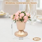 10 Pcs Trumpet Gold Metal Vases Wedding Party Centerpieces Retro Decor Vase