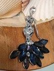 Clearance  Lady Mermaid Crystals Pin Brooch Multi Color Crystals