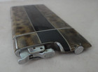 6 5   x 3 25   snakeskin black Metal aluminum Cigarette Case Integrated Lighter