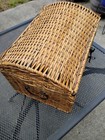 Vintage Woven Wicker Basket With Hinged Lid Metal Handles 14  X 10  X 10 