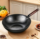 13 Inch Carbon Steel Wok Pan - 5 8qt Flat Bottom Stir Fry Cookware