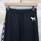 Pink Victorias Secret Spell Out Side Strip Joggers Black White Lounge Womens Xs