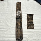 Dibangu Men s Black Gold Paisley Tie Set W  Pocket Square   Cufflinks  3pc