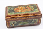 Vintage Soviet Carved Wooden Box With Hand-painted  russian Troika 