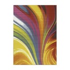 Rugshop Area Rug Modern Contemporary Waves Multicolored Non-slip Living Room Rug