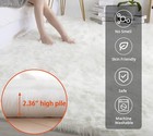 White Fluffy Area Rug Fuzzy Furry Faux Fur Sheepskin Rug For Living Room Bedroom