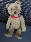 Early Antique Faux Silk   Steiff Teddy Baby Bear Linen Paws 11  Blank Button Id