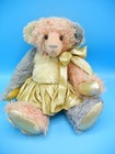 Artist Bear 16  By Karla Mahanna Pink   Blue Mohair With Metallic Gold Skirt