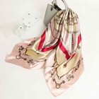 Luxury Imitation Silk Scarf For Women 35 Inch Hair Wrap Shawl Pink Scarves Lady