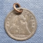 Love Token - 1857 Seated Liberty Half Dime - Engraved -   T   -  93804