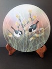 Norman Brumm Enamel On Copper Plate Black Capped Chickadee Signed 8 5 