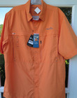 Salt Life Vented Performance Fishing Shirt Men Solid Bright Orange Large Nwt New