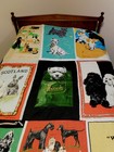Vintage Scotty Westie Dogs Linen Towels Bed Covering Throw 95  X 101  Ooak Red