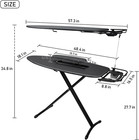 Steel Top Extra Wide Ironing Board With Sleeve Board And Adjustable Iron Rest  L