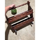 Witco Wooden Magazine Rack Vintage Mid Century Dark Briwn
