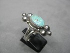 Vtg Sterling Silver Native American Spiderweb Royston Turquoise Ring Size 8