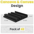 12 Pack Acoustic Foam Panels 12x12x2  Soundproofing For Home Studio-black