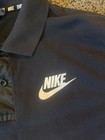 Nike Sportswear Mens L Navy Polo Shirt Futura Logo Pique Short Sleeve Casual