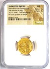 Heraclius And Her  Constantine Gold Av Solidus 613-641 Ad - Certified Ngc Ms Unc