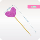 Cupcake Toppers 30pcs Set   Funny Purple Heart Diy Glitter Mini Birthday Cake Sn