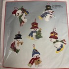 New Bucilla Felt Applique Snowbabies Felt Christmas Ornament Kit Set Of 6