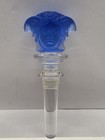 Versace Rosenthal Medusa Lumiere Crystal Wine Bottle Stopper Cobalt Blue Frosted