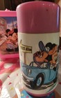 Vintage Pink Mickey Mouse   Minnie Mouse In Paris Plastic Lunchbox W thermos  80
