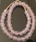 Handmade Ghana Light Pink Krobo Recycled Glass African Trade Beads-size -12-13mm
