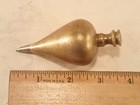 1800 s  turnip  Brass Plumb Bob  Long Point  Dble  Knurled Cap  11 Oz   3 5  L