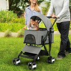 Large 4wheel Pet Stroller Foldable Carrier Strolling Cart Cat Dog Pram Pushchair