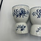 Blue Dresden Double Egg Cup 1957 Sphinx Import Cobalt Blue And White Lot 3